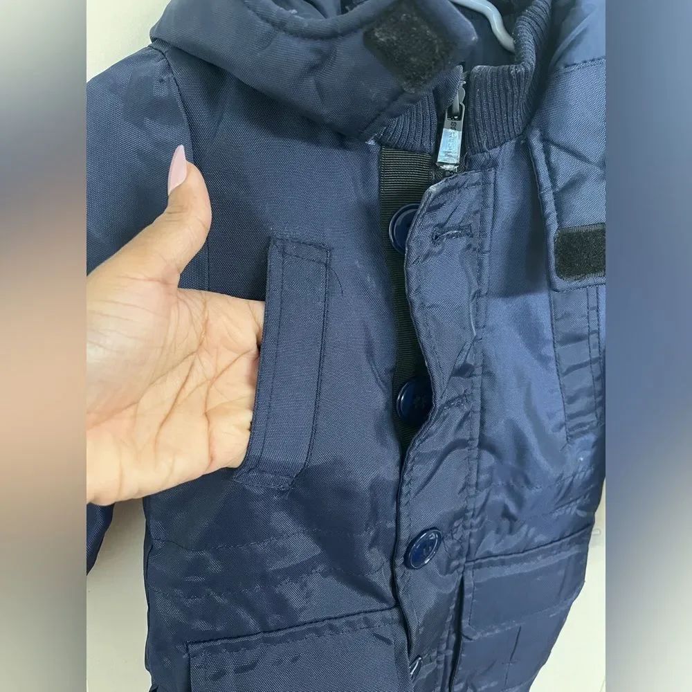 Guess Navy Blue Long Jacket Toddler Boys 2T
